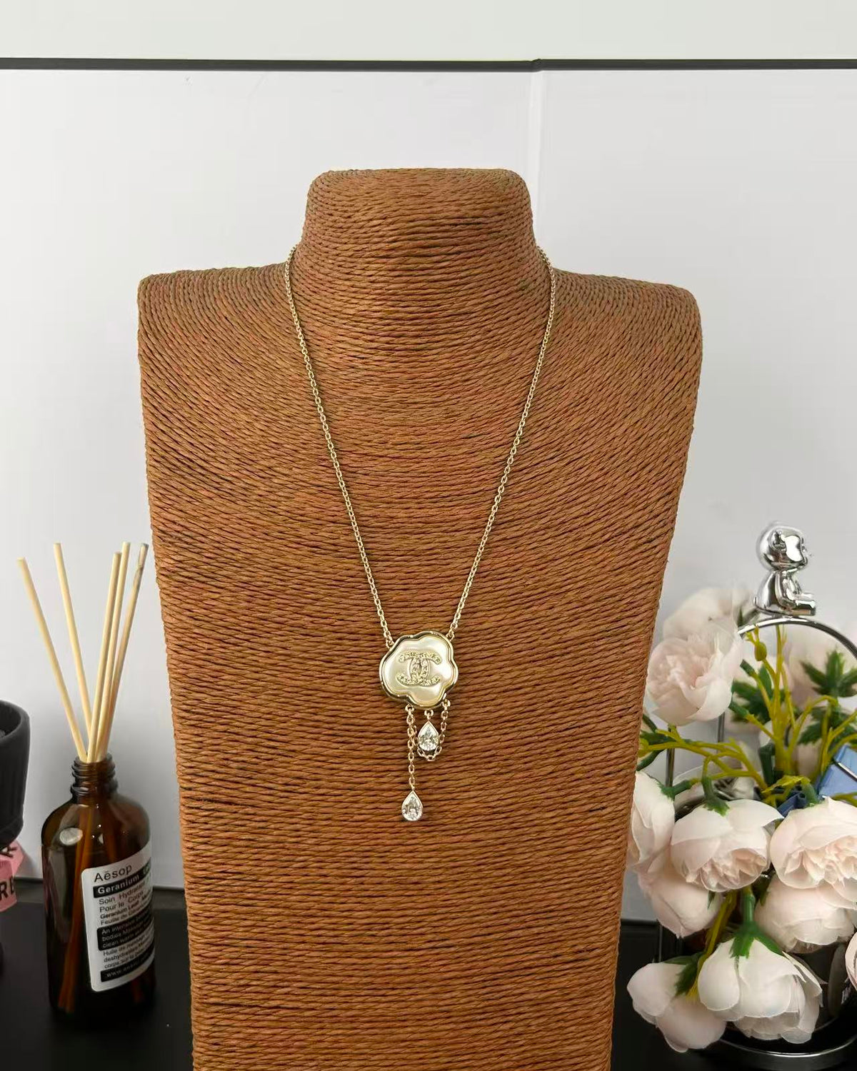 [⭐Spark]Cloud Pearl Mother-of-Pearl Diamond Chain Pendant Necklace