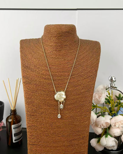 [⭐Spark]Cloud Pearl Mother-of-Pearl Diamond Chain Pendant Necklace