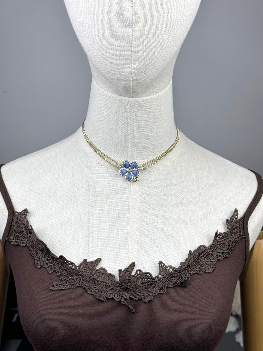 [⭐Spark]New Blue Floral Double-Layer Necklace