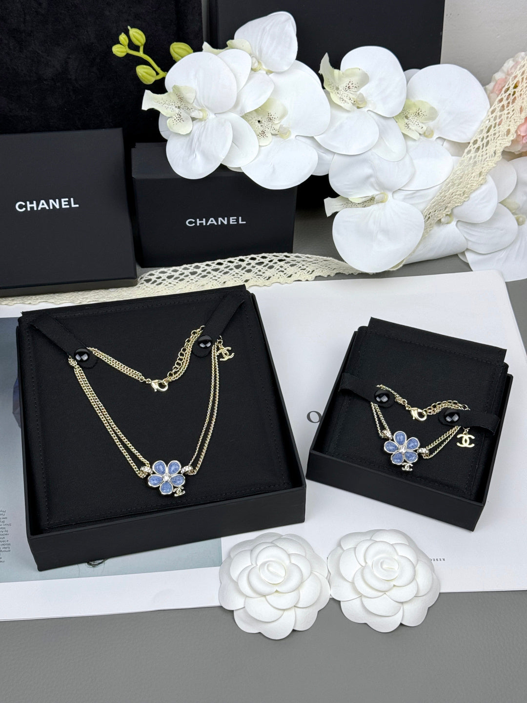 [⭐Spark]VOLTE New Blue Floral Double-Layer Bracelet