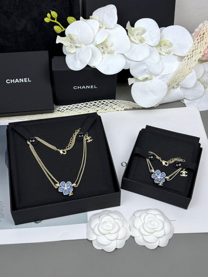 [⭐Spark]VOLTE New Blue Floral Double-Layer Bracelet
