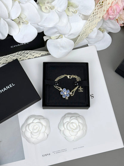 [⭐Spark]VOLTE New Blue Floral Double-Layer Bracelet
