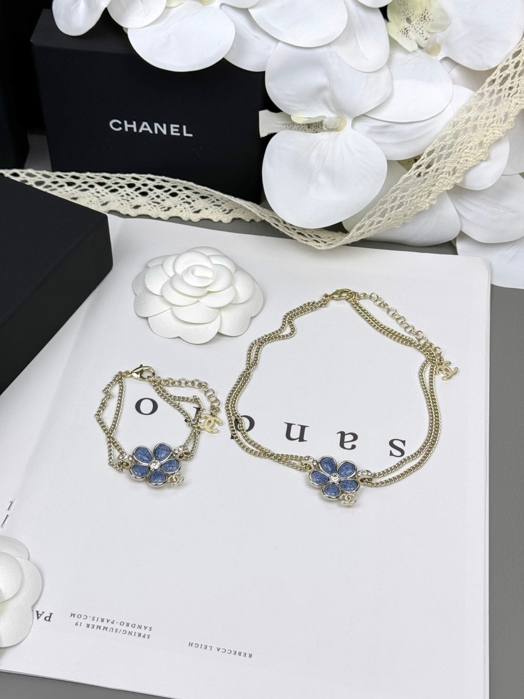 [⭐Spark]VOLTE New Blue Floral Double-Layer Bracelet