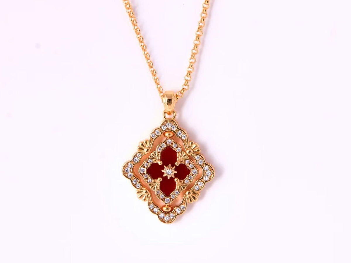 [⭐Spark] B.C.L ENAMEL ROTATING SINGLE-DIAMOND NECKLACE（Various colors）