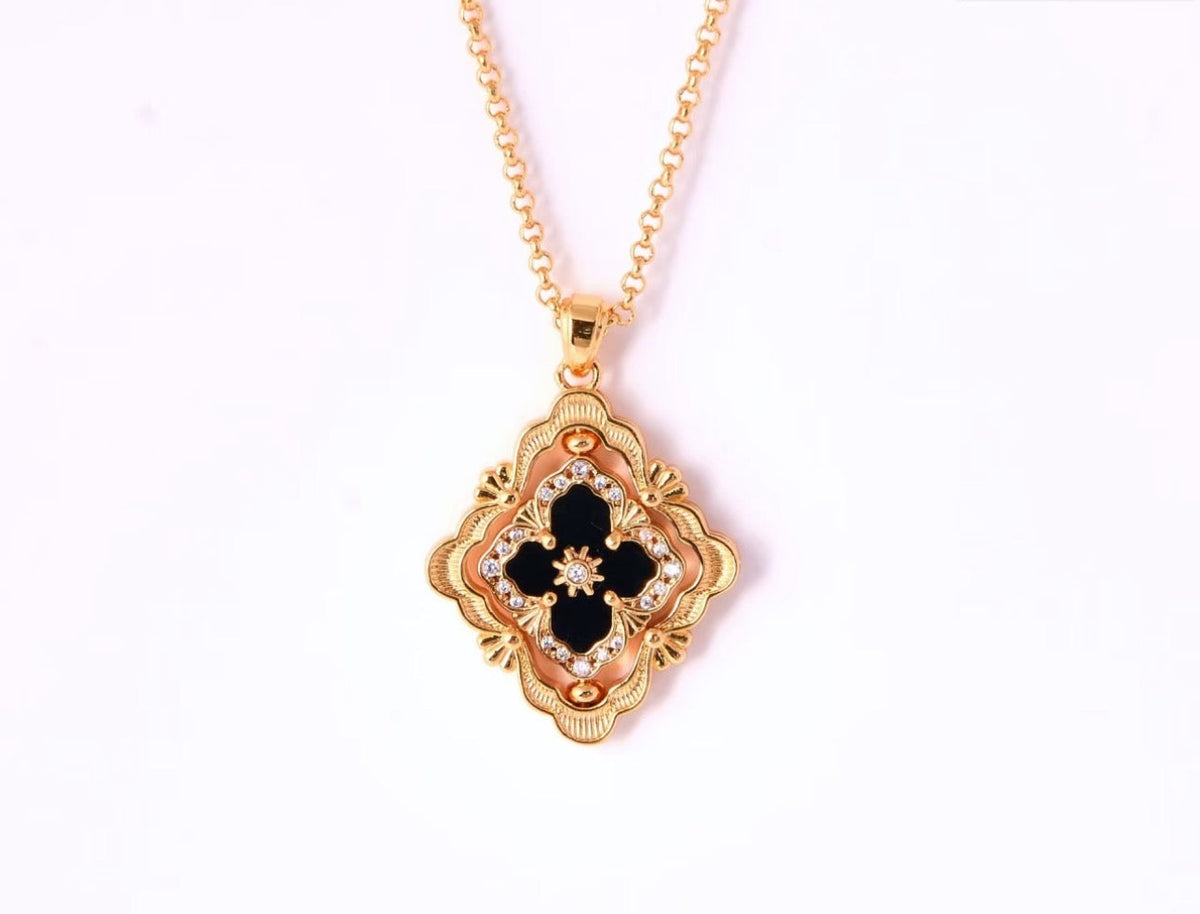 [⭐Spark] B.C.L ENAMEL ROTATING SINGLE-DIAMOND NECKLACE（Various colors）