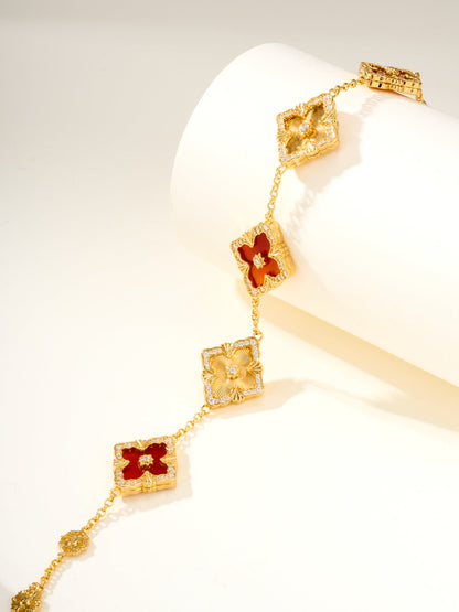 [⭐Spark]B.C.L ENAMELED Five-Flower Bracelet（Various Colors) BIG SIZE