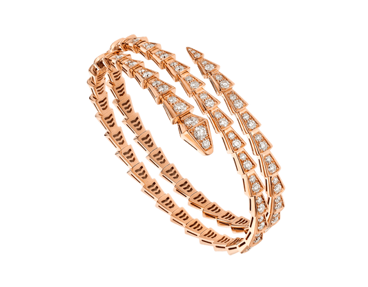 [⭐Spark]SERPENTI BRACELET PINK GOLD DIAMOND DOUBLE ROW