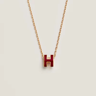 [⭐Spark]HM CLIC RED ENAMEL GOLD NECKLACE