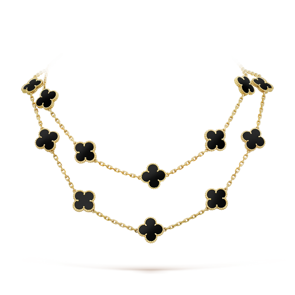 [⭐Spark]CLOVER 20 MOTIFS ONYX NECKLACE