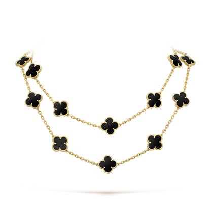 [⭐Spark]CLOVER 20 MOTIFS ONYX NECKLACE