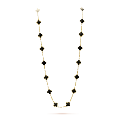 [⭐Spark]CLOVER 20 MOTIFS ONYX NECKLACE