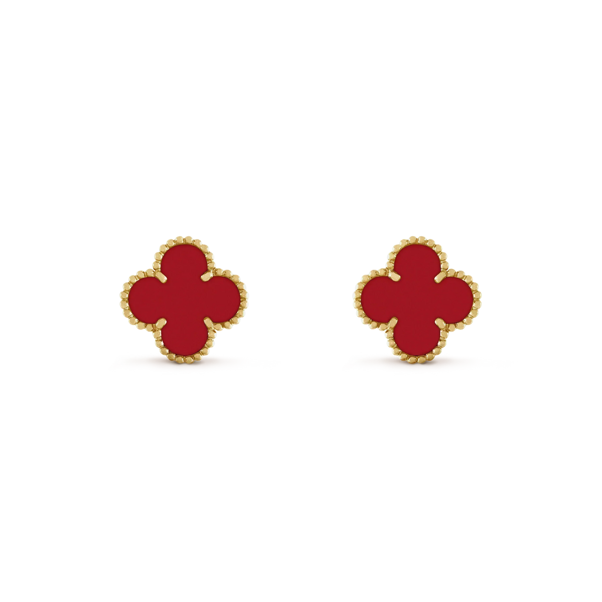 [⭐Spark]CLOVER MINI 9.5MM CARNELIAN EARRINGS
