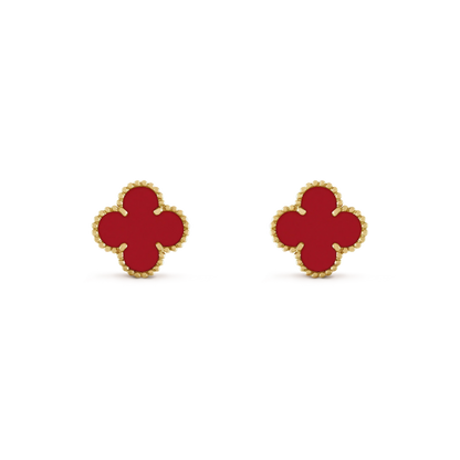 [⭐Spark]CLOVER MINI 9.5MM CARNELIAN EARRINGS