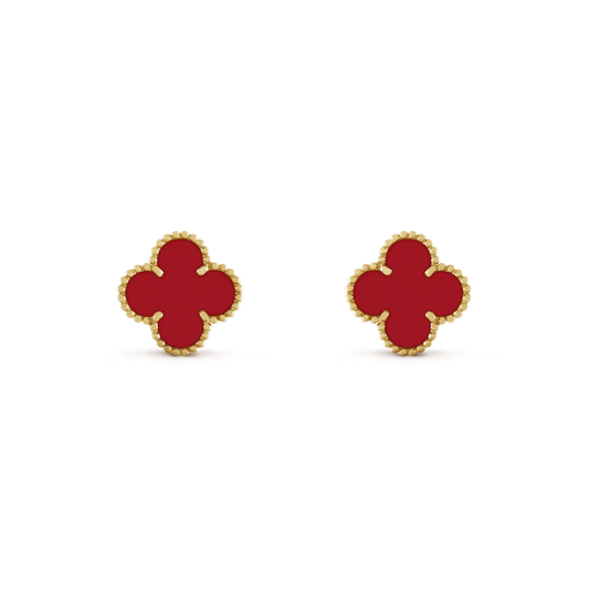 [⭐Spark]CLOVER MINI 9.5MM CARNELIAN EARRINGS