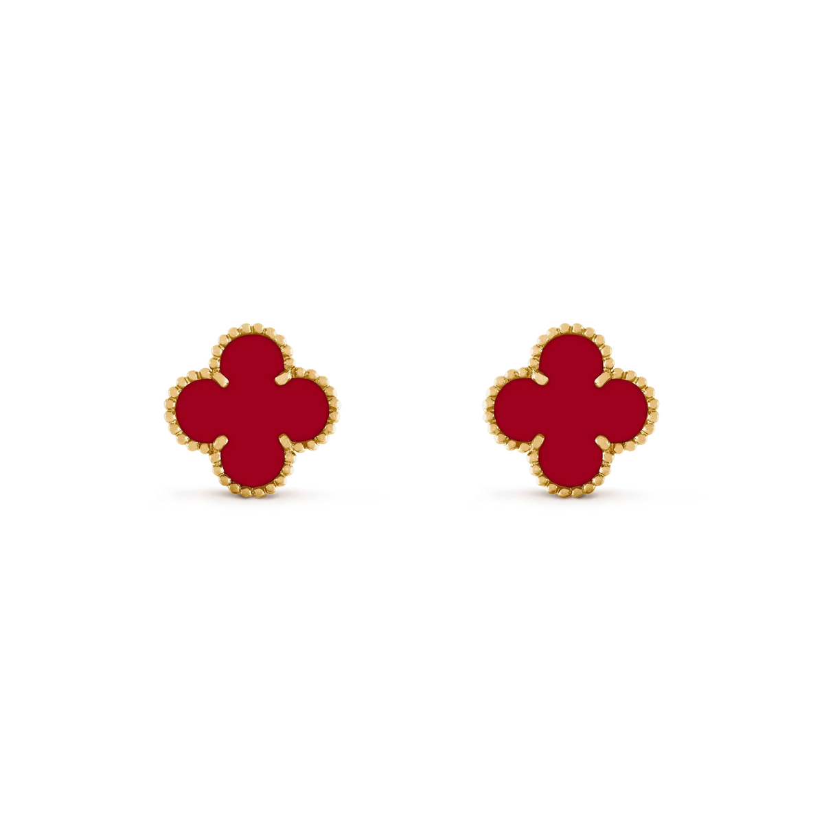 [⭐Spark]CLOVER MEDIUM 1 MOTIFS CARNELIAN  EARRINGS