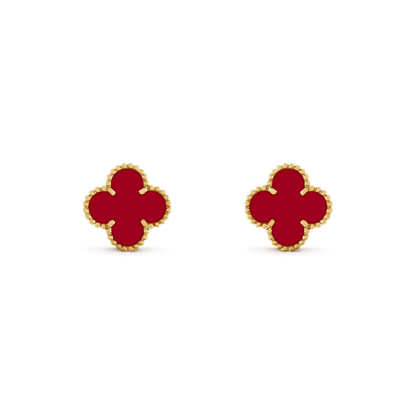 [⭐Spark]CLOVER MEDIUM 1 MOTIFS CARNELIAN  EARRINGS