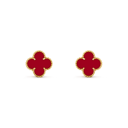 [⭐Spark]CLOVER MEDIUM 1 MOTIFS CARNELIAN  EARRINGS
