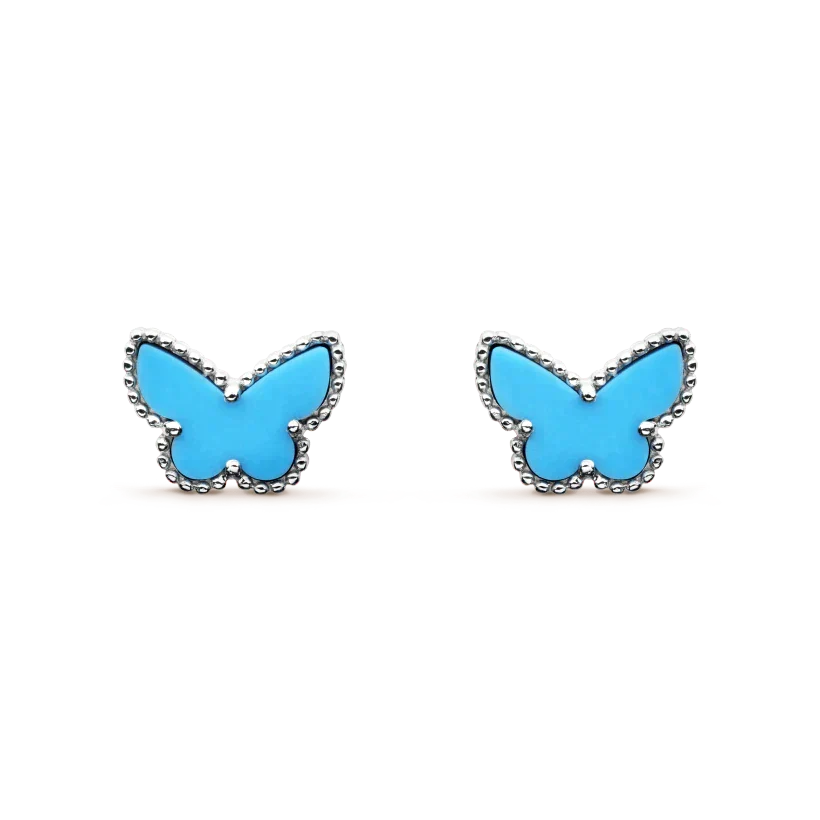 [⭐Spark]BUTTERFLY TURQUOISE EARRINGS SILVER