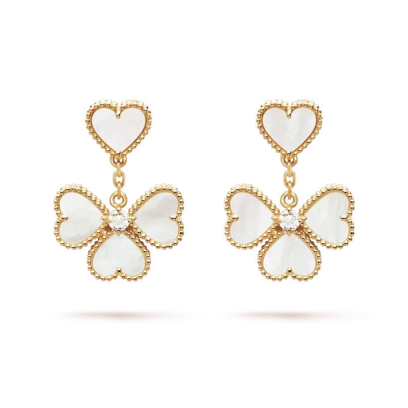 [⭐Spark]CLOVER SWEET WHITE MOP EARRINGS