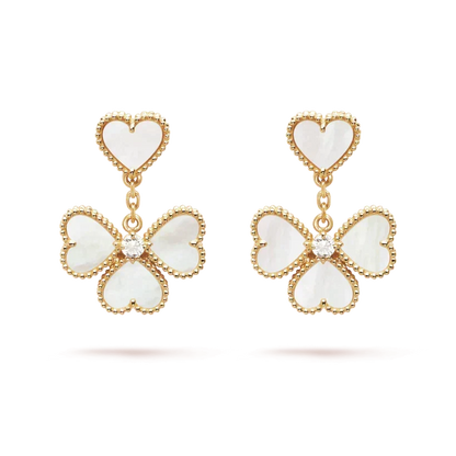[⭐Spark]CLOVER SWEET WHITE MOP EARRINGS