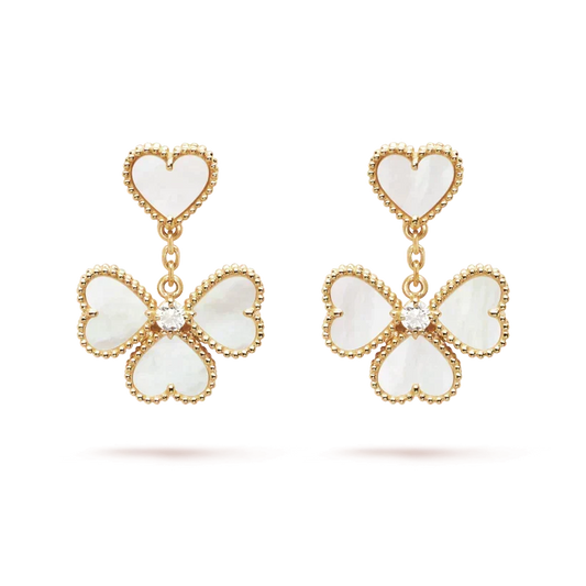 [⭐Spark]CLOVER SWEET WHITE MOP EARRINGS
