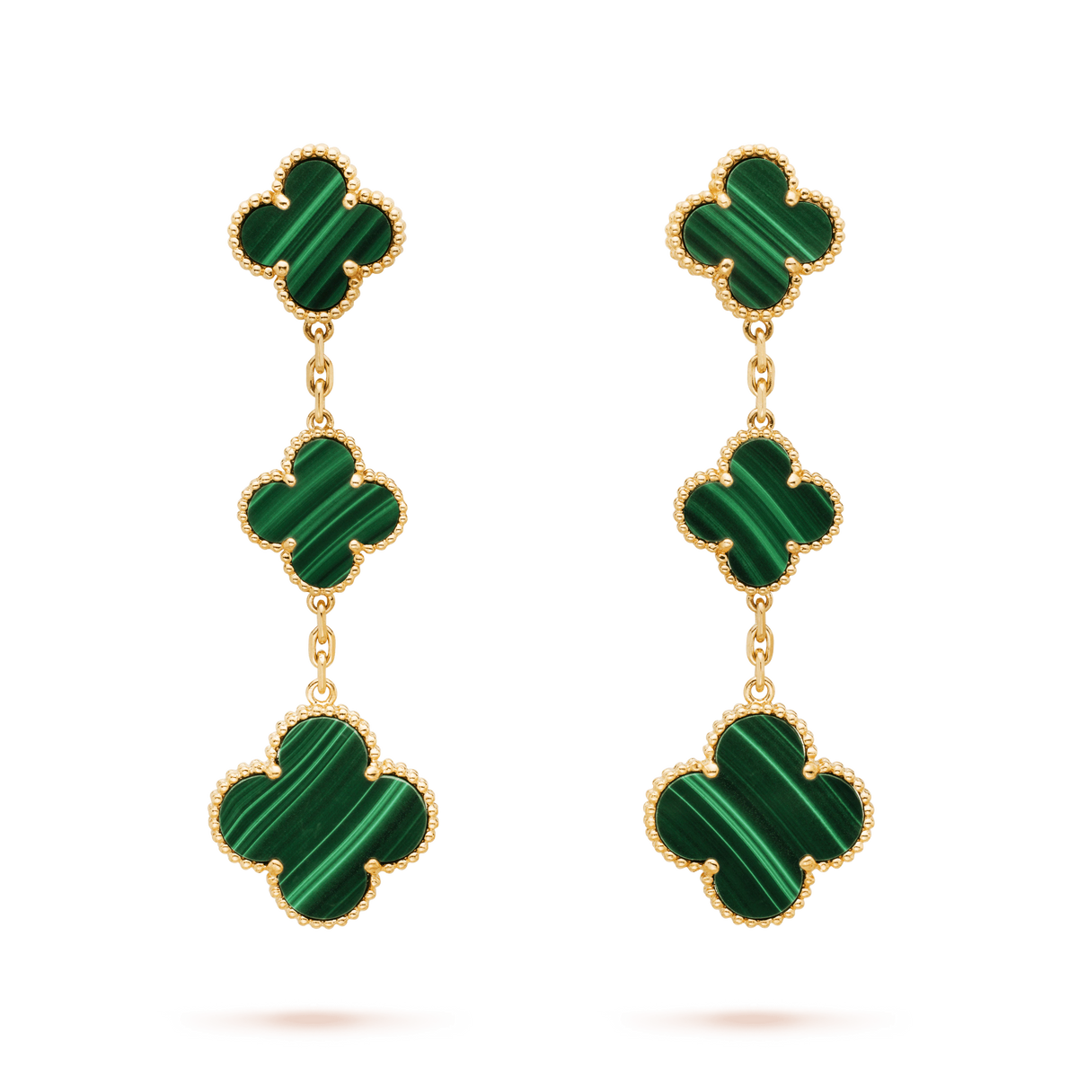 [⭐Spark]CLOVER MALACHITE 3 MOTIFS GOLD