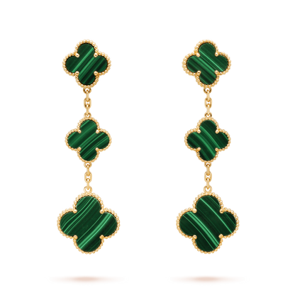 [⭐Spark]CLOVER MALACHITE 3 MOTIFS GOLD