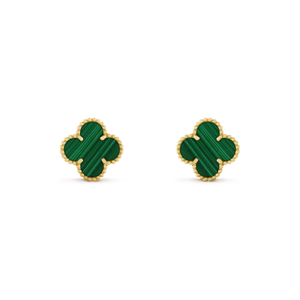 [⭐Spark]CLOVER MEDIUM 1 MOTIFS MALACHITE  EARRINGS
