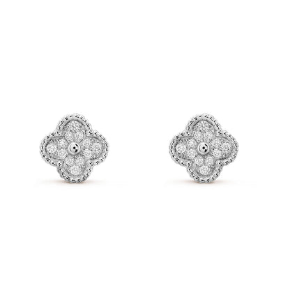 [⭐Spark]CLOVER MINI DIAMOND STUD EARRINGS