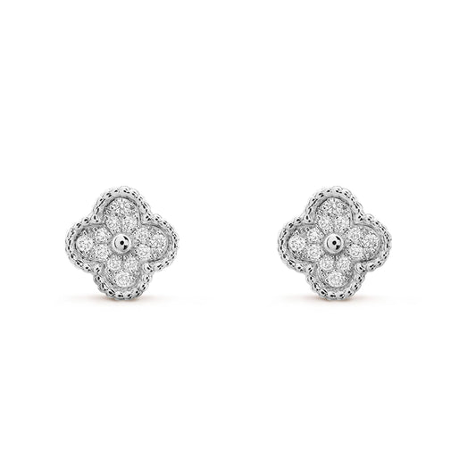 [⭐Spark]CLOVER MINI DIAMOND STUD EARRINGS