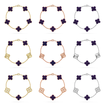 [⭐Spark]CLOVER 5 MOTIF PURPLE STRIPES BRACELET COLLECTION
