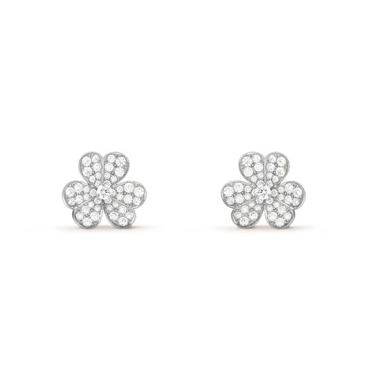 [⭐Spark]CLOVER COMOS DIAMOND EARRINGS SILVER