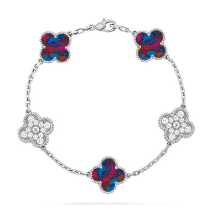 [⭐Spark]CLOVER 5 MOTIF COLOR GEMSTONES BRACELET COLLECTION