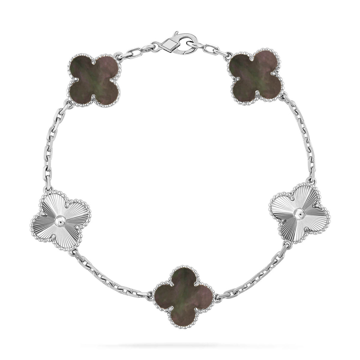 [⭐Spark] CLOVER 5 MOTIF GRAY MOP BRACELET COLLECTION