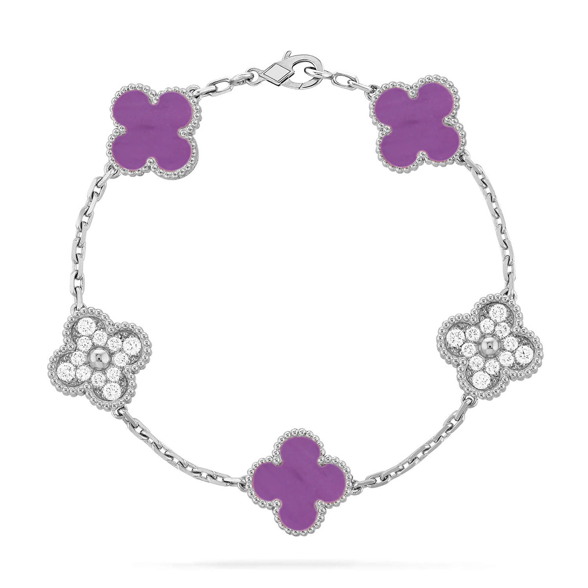 [⭐Spark] CLOVER 5 MOTIF VIOLET BRACELET COLLECTION