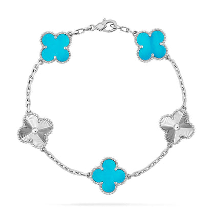 [⭐Spark] CLOVER 5 MOTIF TURQUOISE BRACELET COLLECTION