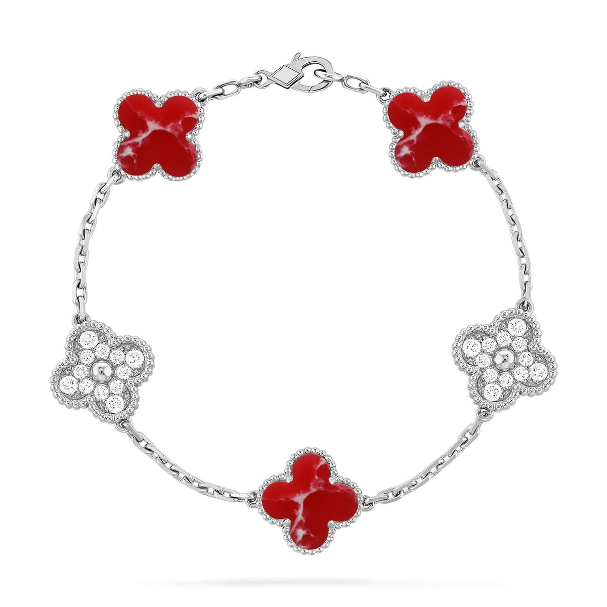 [⭐Spark]CLOVER 5 MOTIF RED PATTERN BRACELET COLLECTION
