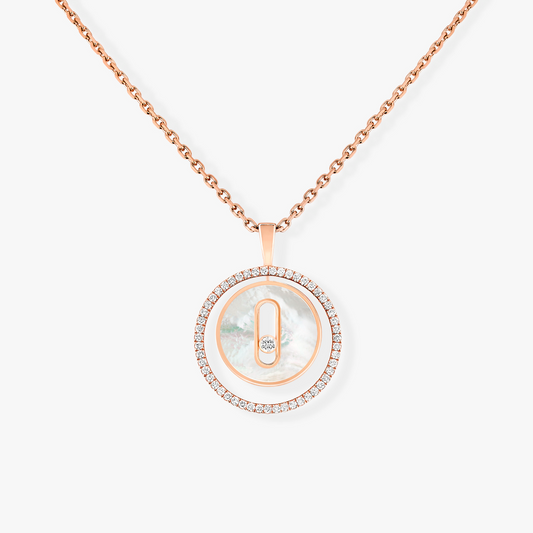 [⭐Spark]Demo MOVE 1 DIAMOND WHITE MOTHER OF PEARL PINK GOLD DIAMOND NECKLACE