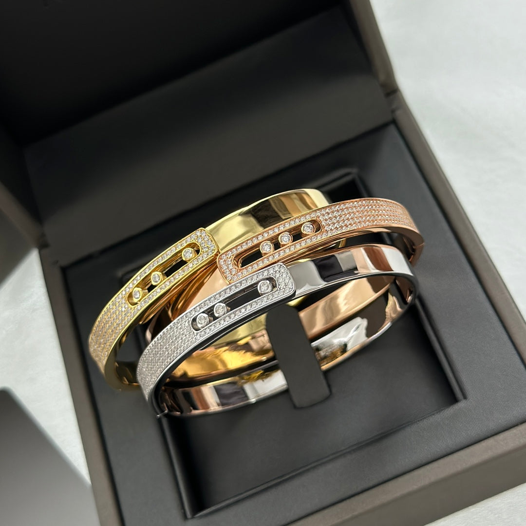 [⭐Spark]Move Noa Rose Gold Pavé Diamond Bangle Bracelet
