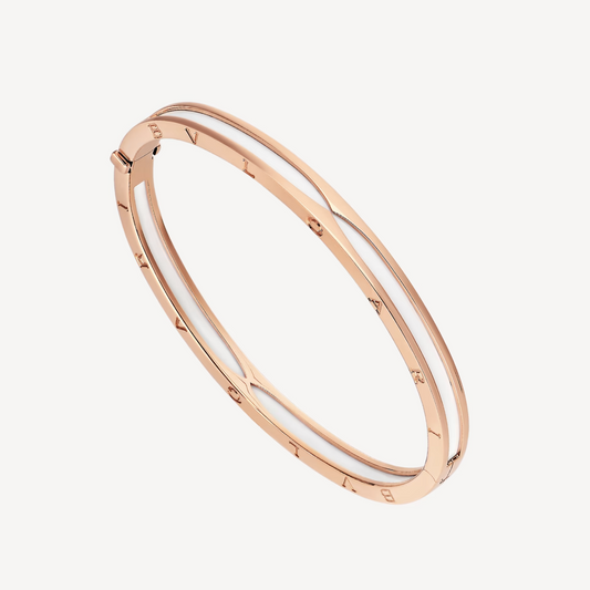 [⭐Spark]ZERO 1 PINK GOLD WITH WHITE CERAMIC BRACELET
