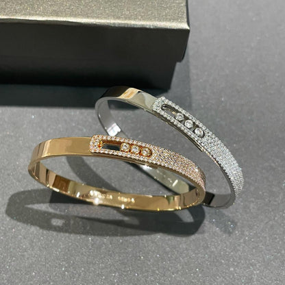 [⭐Spark]Move Noa Rose Gold Pavé Diamond Bangle Bracelet