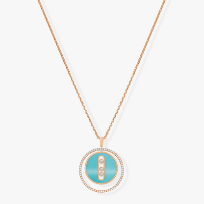 [⭐Spark]Demo MOVE 3 DIAMONDS TURQUOISE PINK GOLD DIAMOND NECKLACE