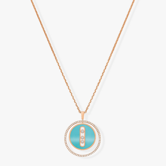 [⭐Spark]Demo MOVE 3 DIAMONDS TURQUOISE PINK GOLD DIAMOND NECKLACE