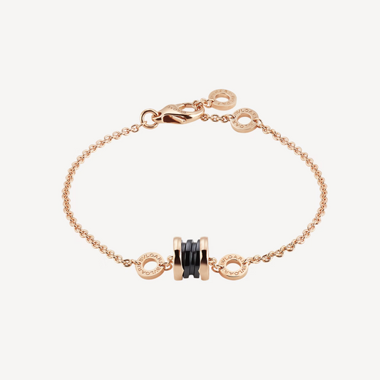 [⭐Spark]ZERO 1 SOFT PINK GOLD AND BLACK CERAMIC BRACELET