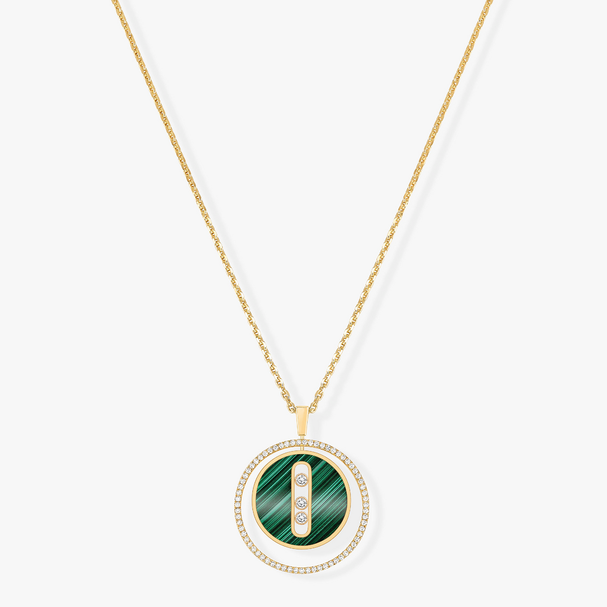 [⭐Spark]Demo MOVE 3 DIAMOND MALACHITE GOLD DIAMOND NECKLACE