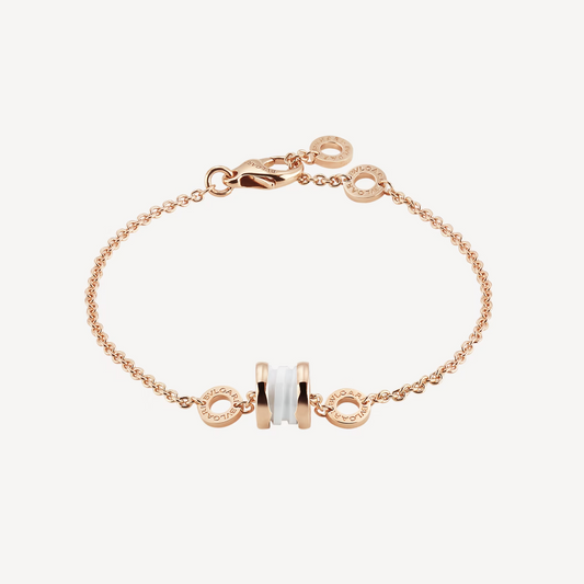 [⭐Spark]ZERO 1 SOFT PINK GOLD AND WHITE CERAMIC BRACELET