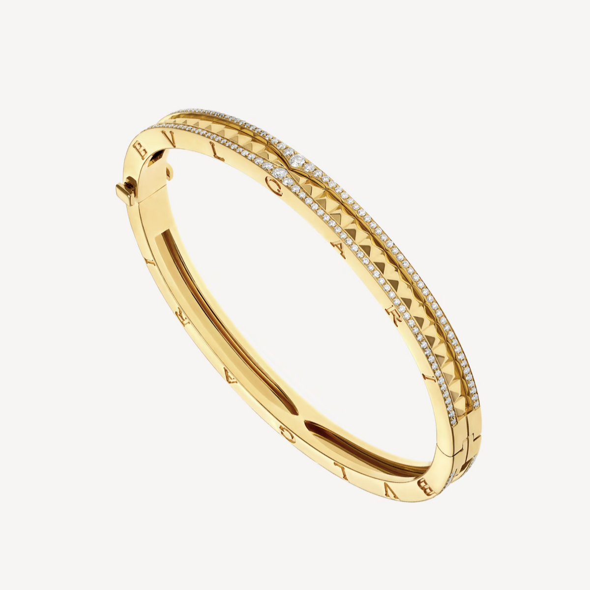[⭐Spark]ZERO 1 SPIRAL AND PAVED DIAMOND GOLD BRACELET