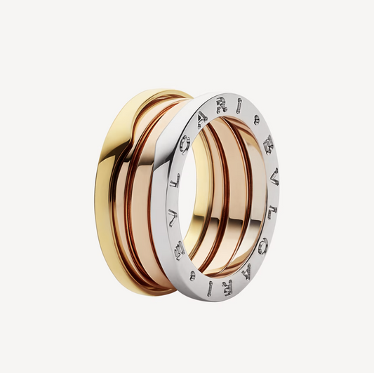 [⭐Spark]ZERO 1 THREE-BAND ROSE WHITE AND YELLOW RING