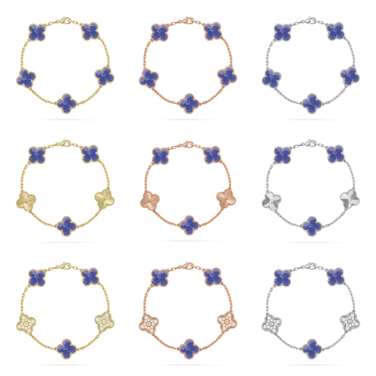 [⭐Spark]CLOVER 5 MOTIF BLUE VEINS BRACELET COLLECTION
