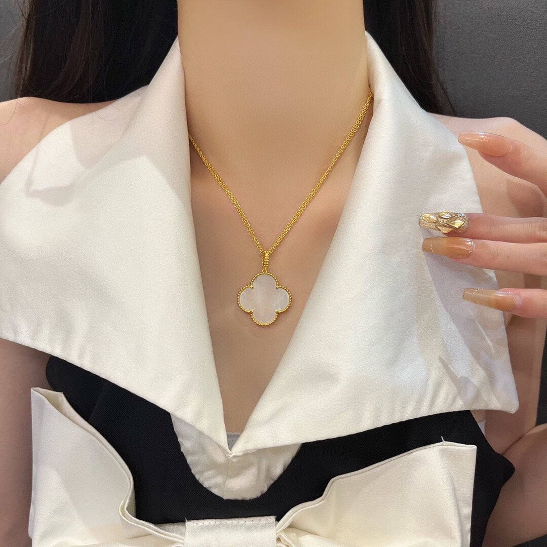 [⭐Spark]CLOVER 25MM MOP LARGE PENDANT NECKLACE